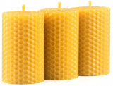 Honey Beeswax Pillar Candle Set